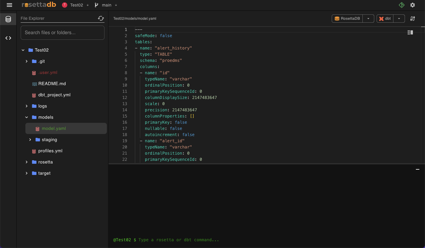 RosettaDB DBT Hero Image